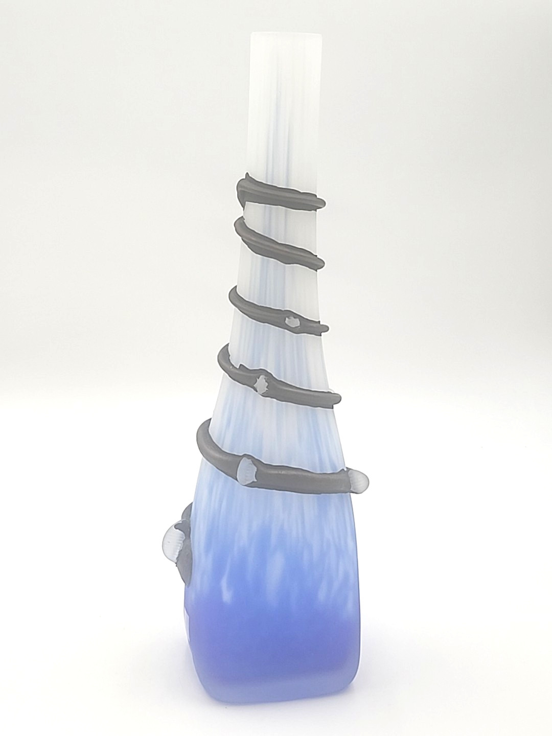 Romblast Romanian Art Glass Vase Copper? Spiral Hand Blown 15.75″ Tall Sticker