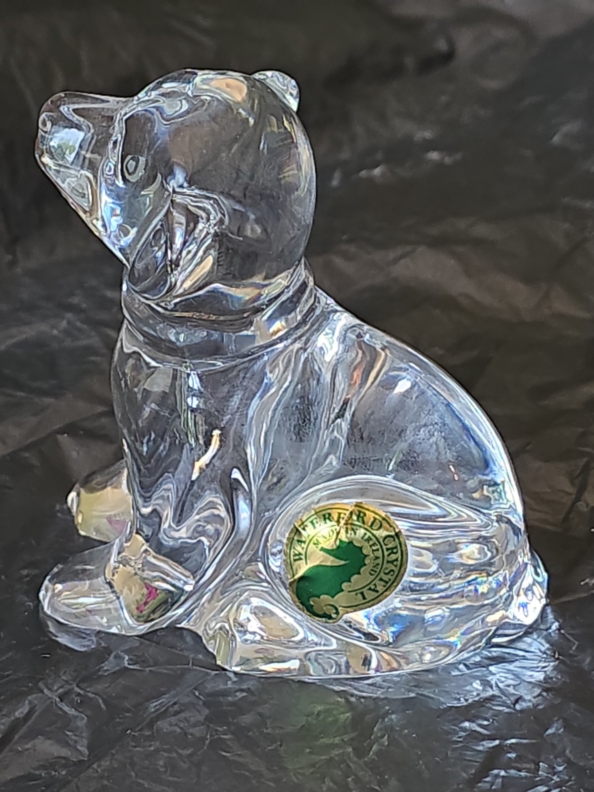 Waterford Crystal Figurine Paperweight Dog Labrador Retriever Puppy 3″H MINT