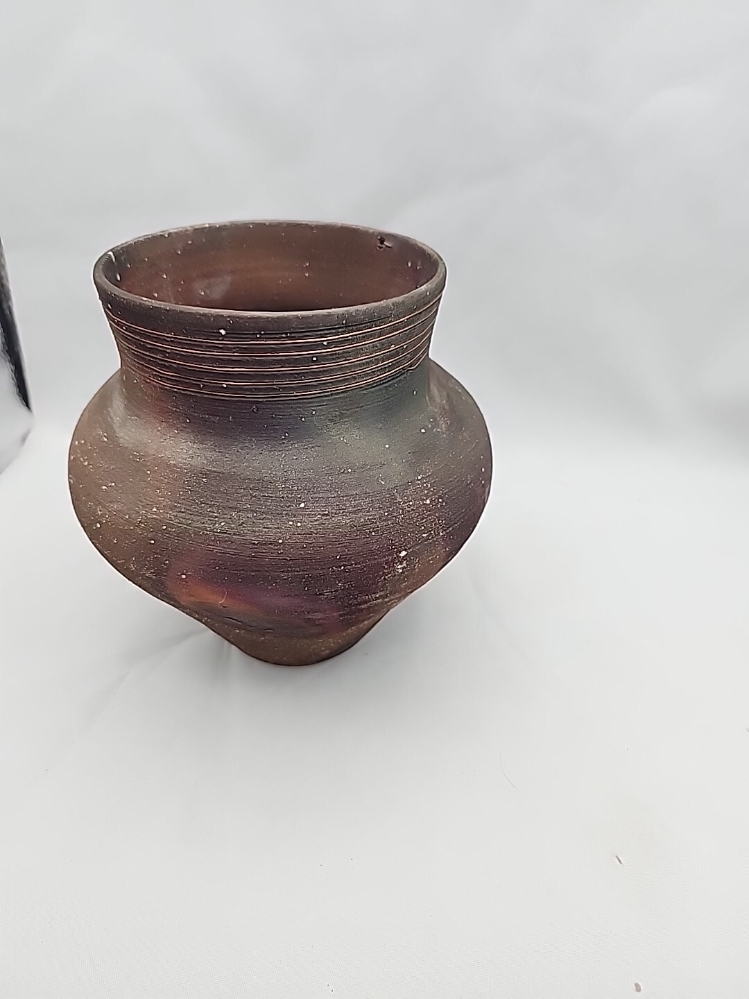Handmade Copper Art Pottery Raku Vase Signed Rob Drexel Art Pottery 6.5″