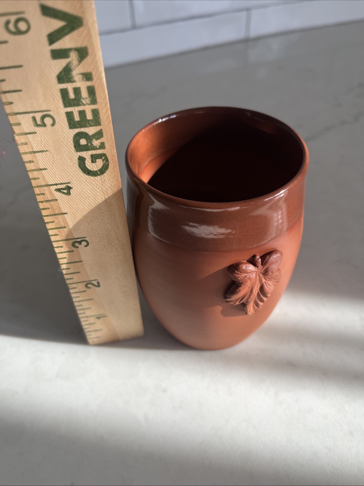 B Taylor Wine cup – leaf motif Jar Pottery