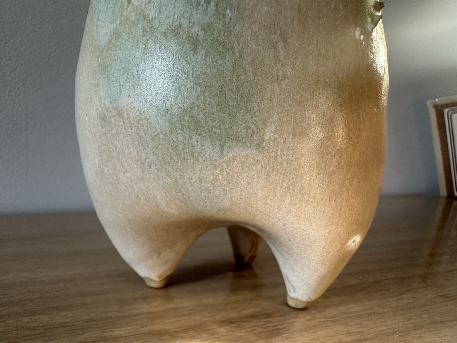 Vintage Studio Art Pottery•Sculptural Vessel•Organic Form•Wavy Rim•Textured