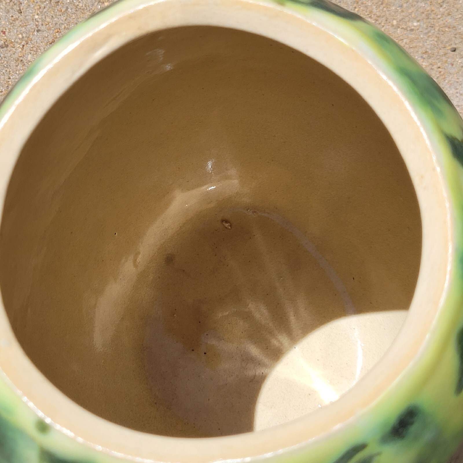 Patricia Garrett Watermelon Pottery Vase 1989 Great Impressions Crazing