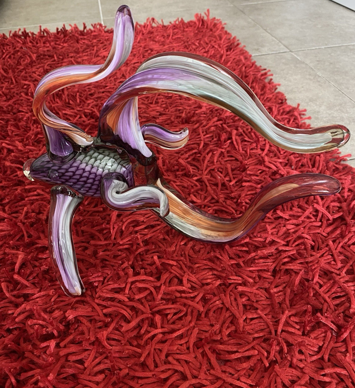 An American Craftsman Art Large Glass Angel Fish Sculpture in Style of Hudson