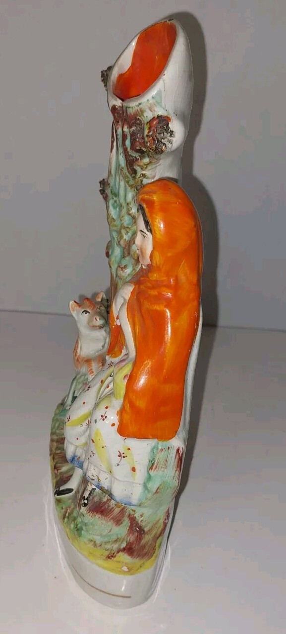 Staffordshire Little Red Riding Hood Spill Vase 19th Century – READ