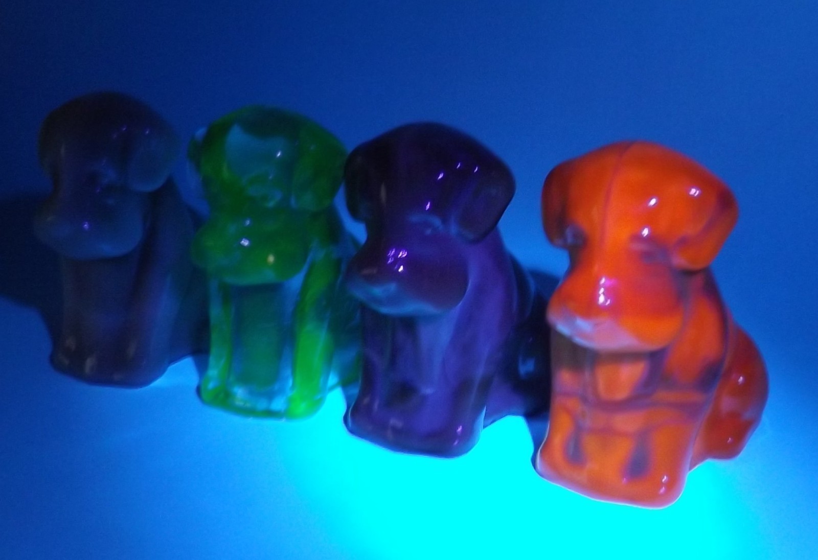 Vintage Degenhart Glass Pooche Dog, Pooch Dogs, Lot of 4, #2