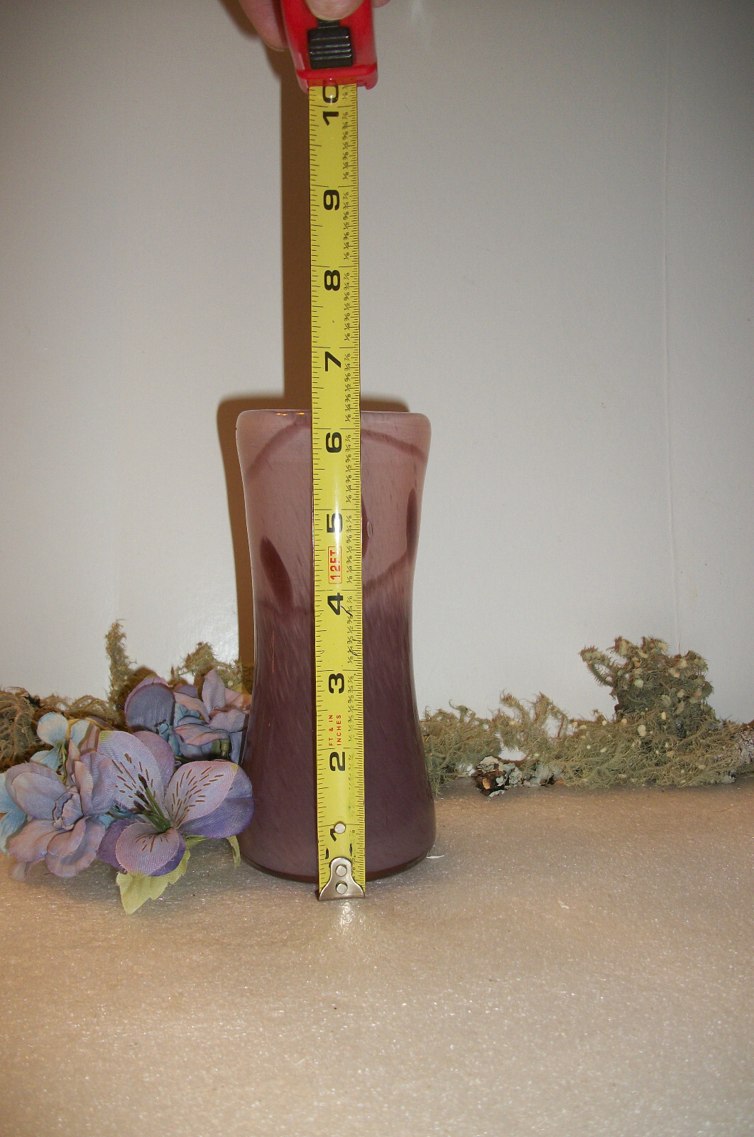 Hand Blown Art Glass Vase Ombre Violet Purple 6.25” Tall 1.2 lbs