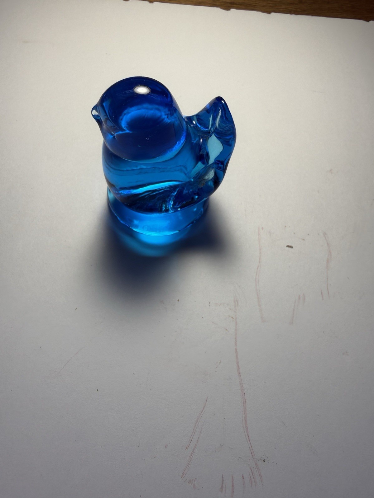 Fenton Vintage Cobalt Blue Glass Sparrow Bluebird of Happiness Embossed