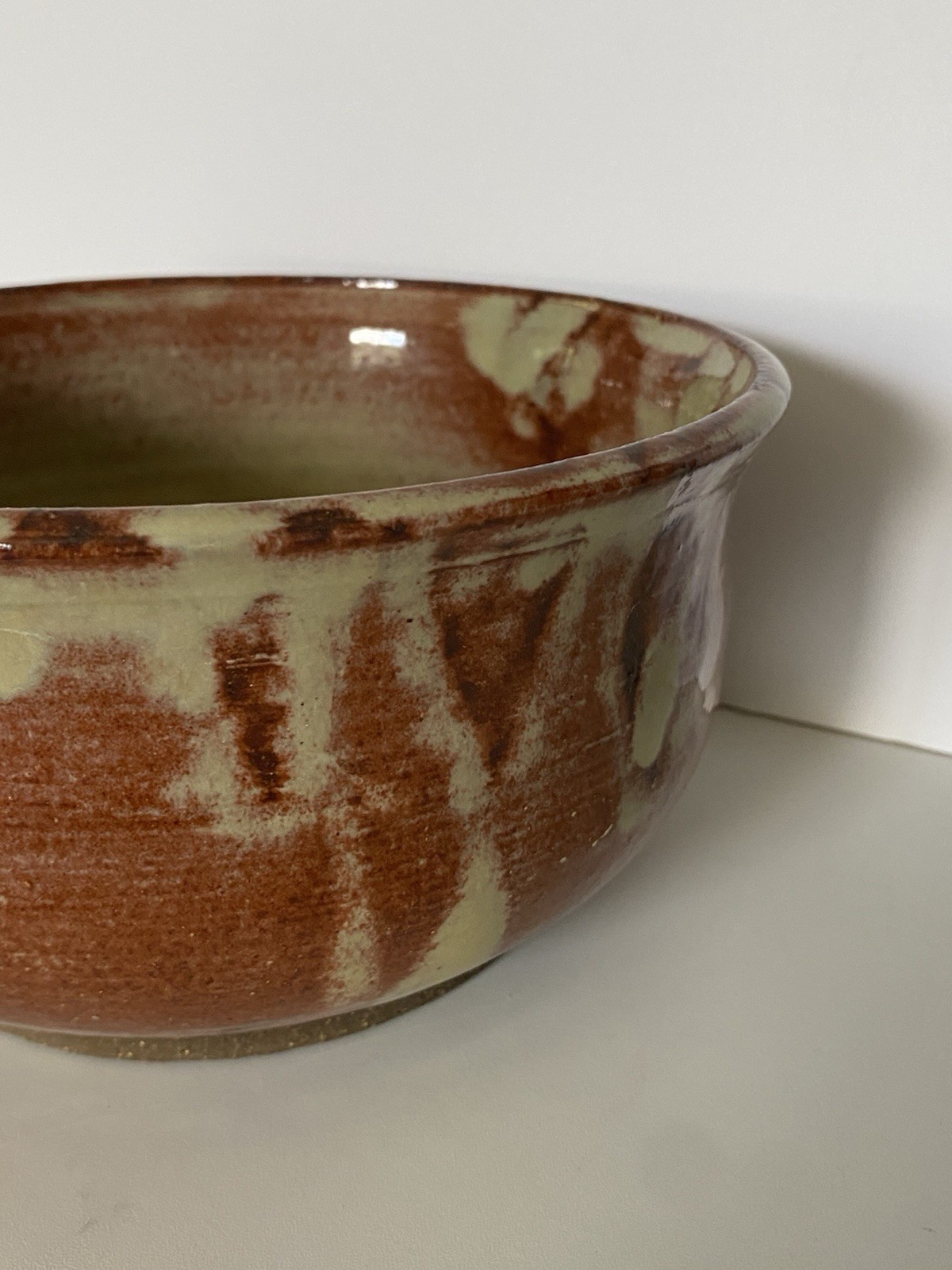 Shallow Hand Thrown Stoneware Planter Rust Signed Herbs Succulents Drainage Hole