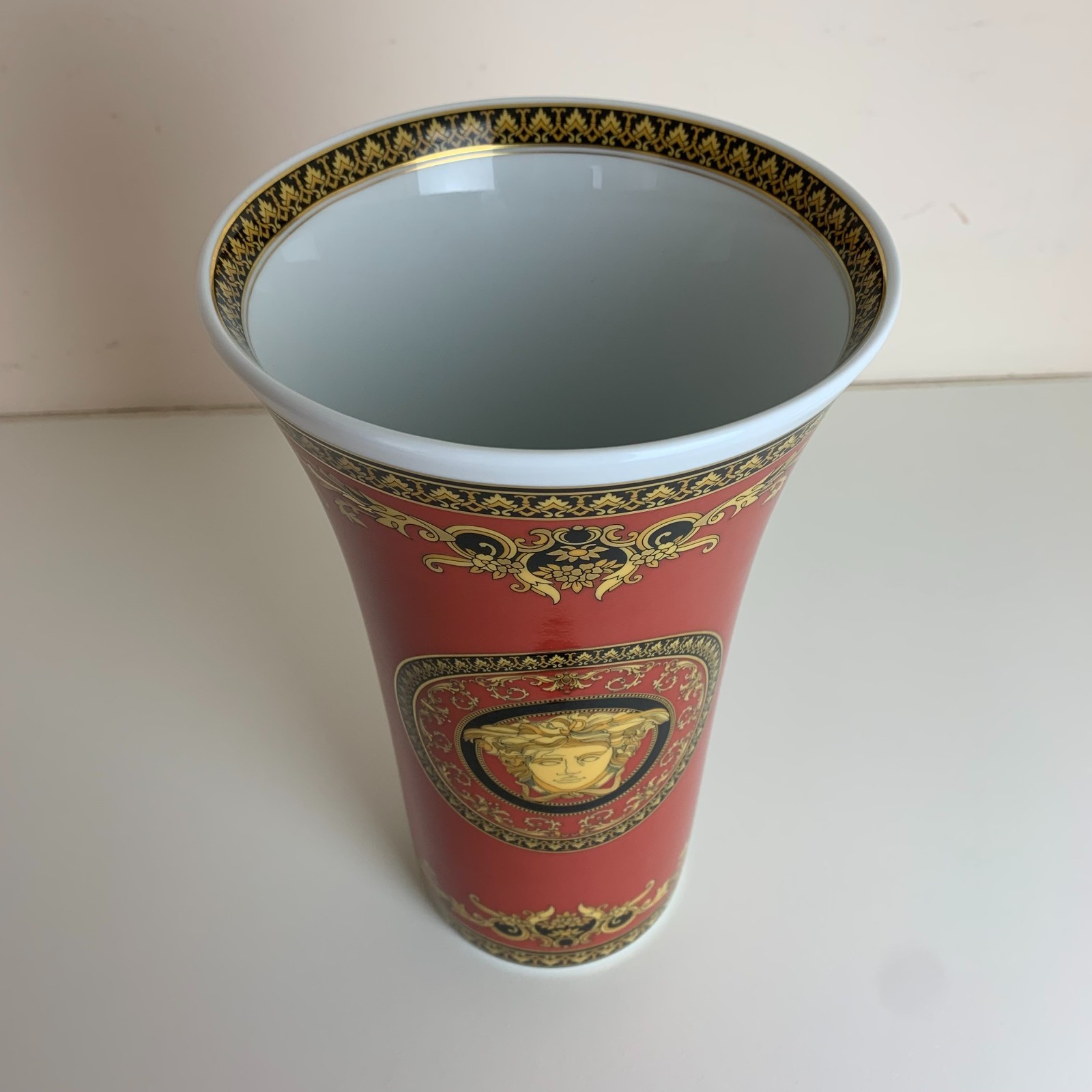 Versace Rosenthal Medusa Red Medium Vase 10 1/4″ 26cm