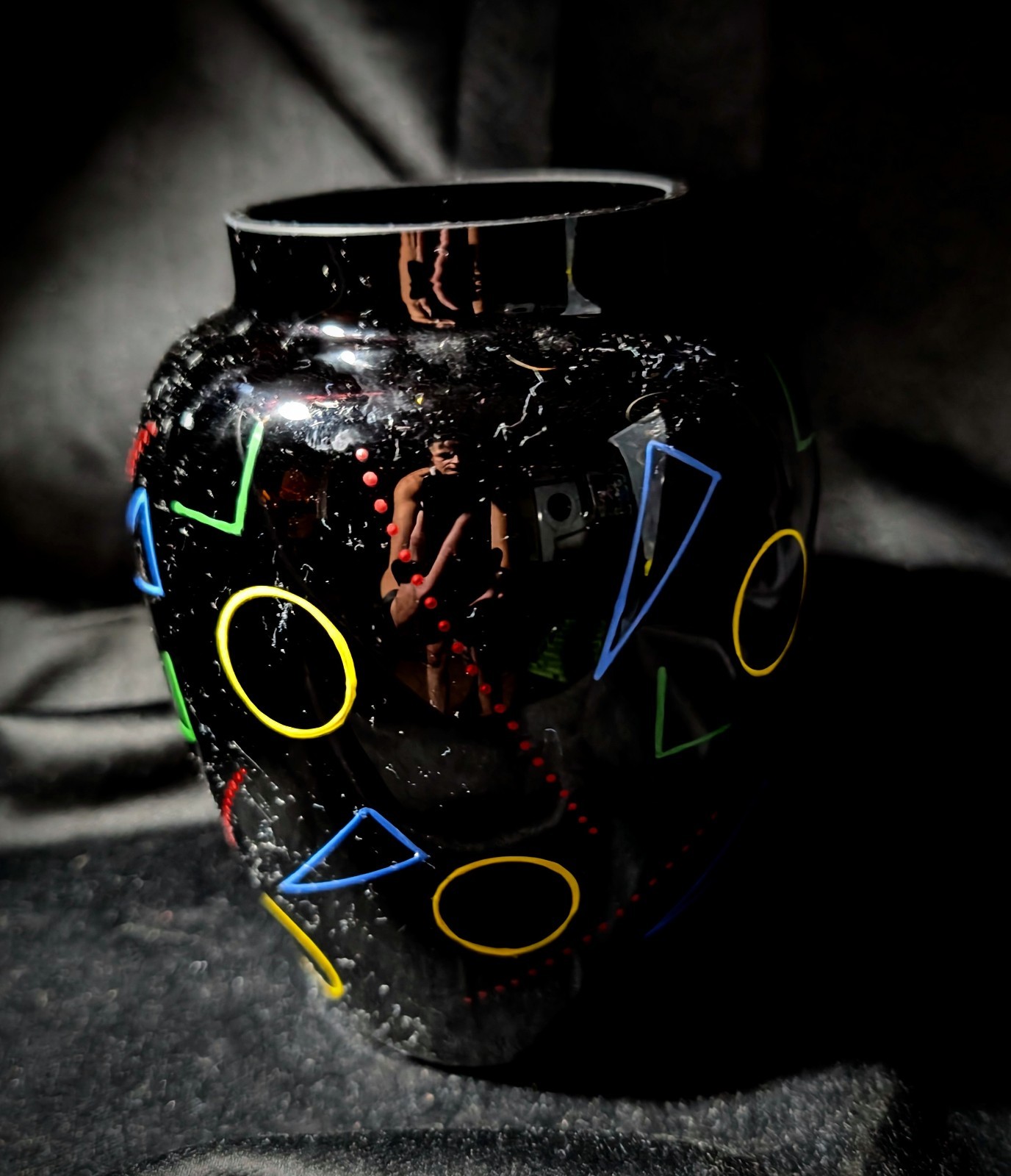 1920s Czech Art Deco Period Round Vase