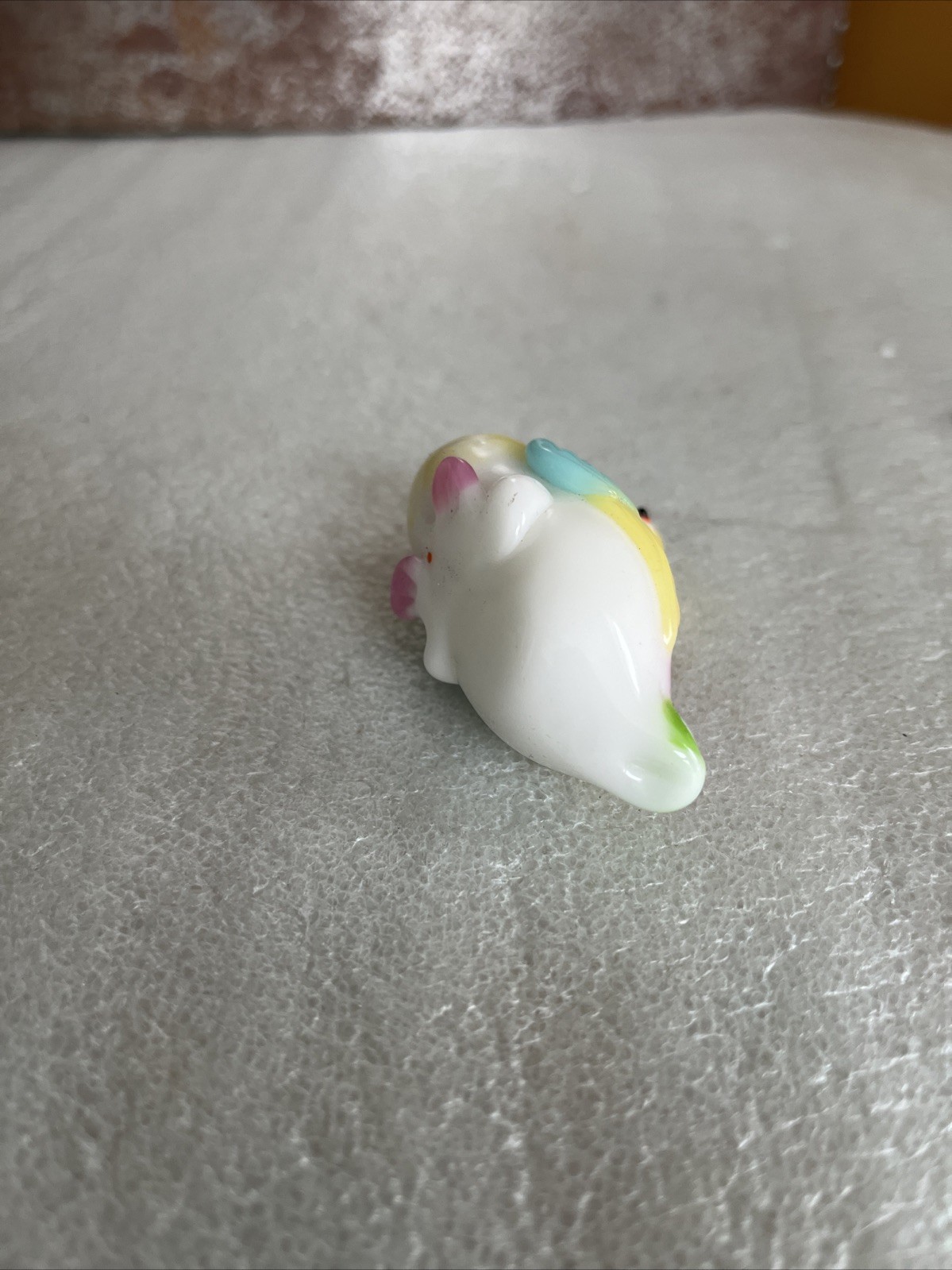Vintage Solid Glass Standing Peking Duck Figurine Handblown Rainbow Colors