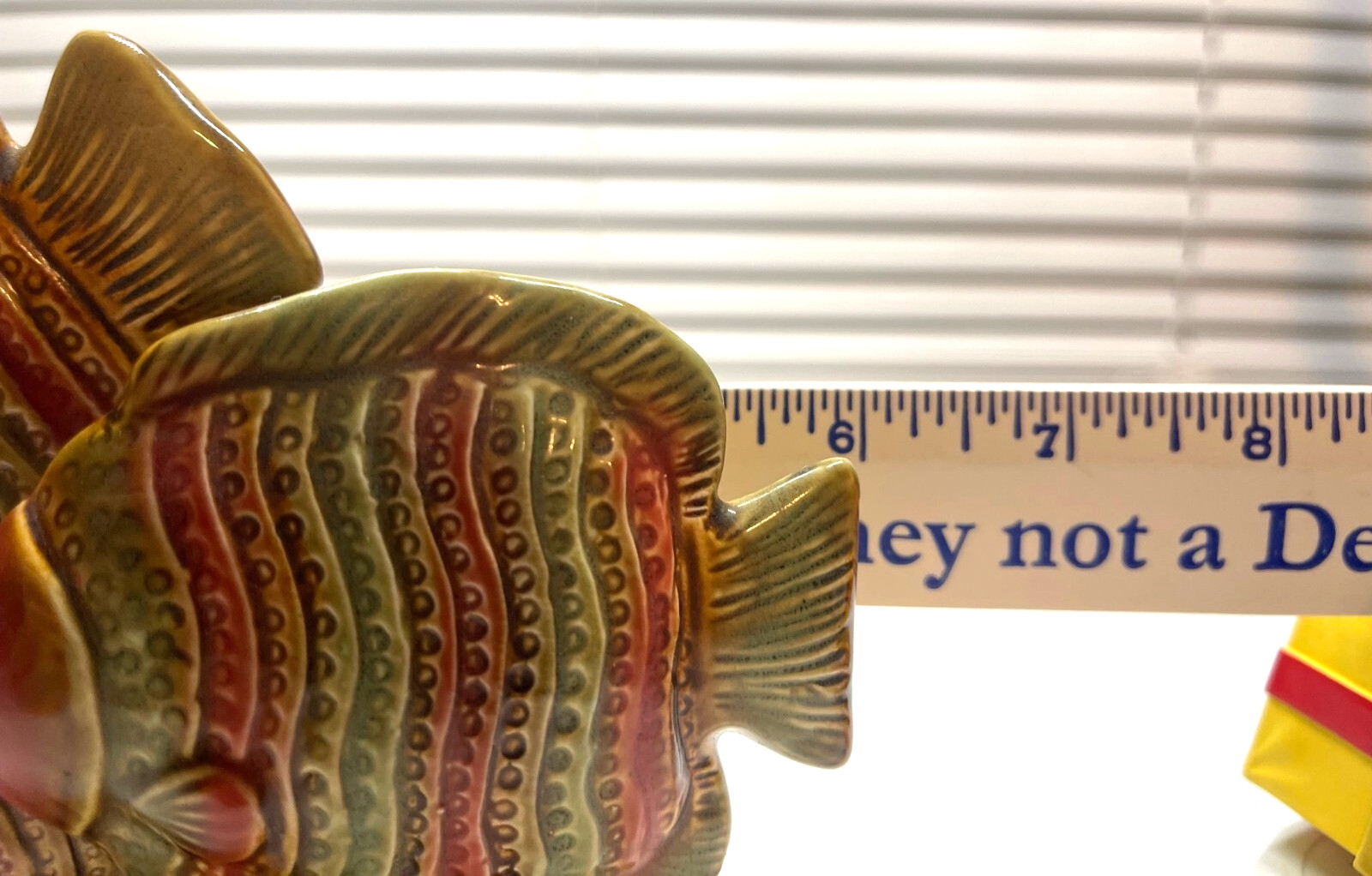 Vintage MCM Ceramic Fish Figurine Pottery Browns Green and Blue Set of 2