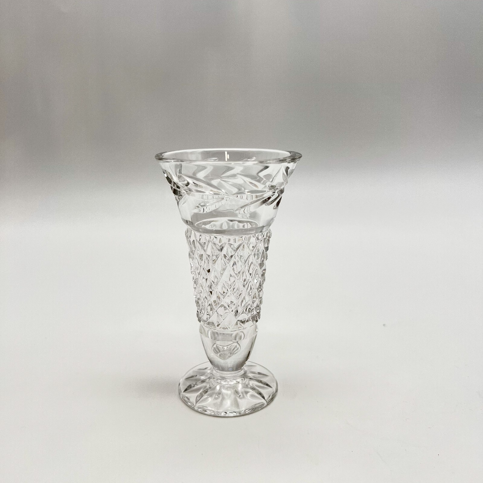 Galway Irish Crystal Leah Vase Signed 4.25″ Small Cut Crystal Vase