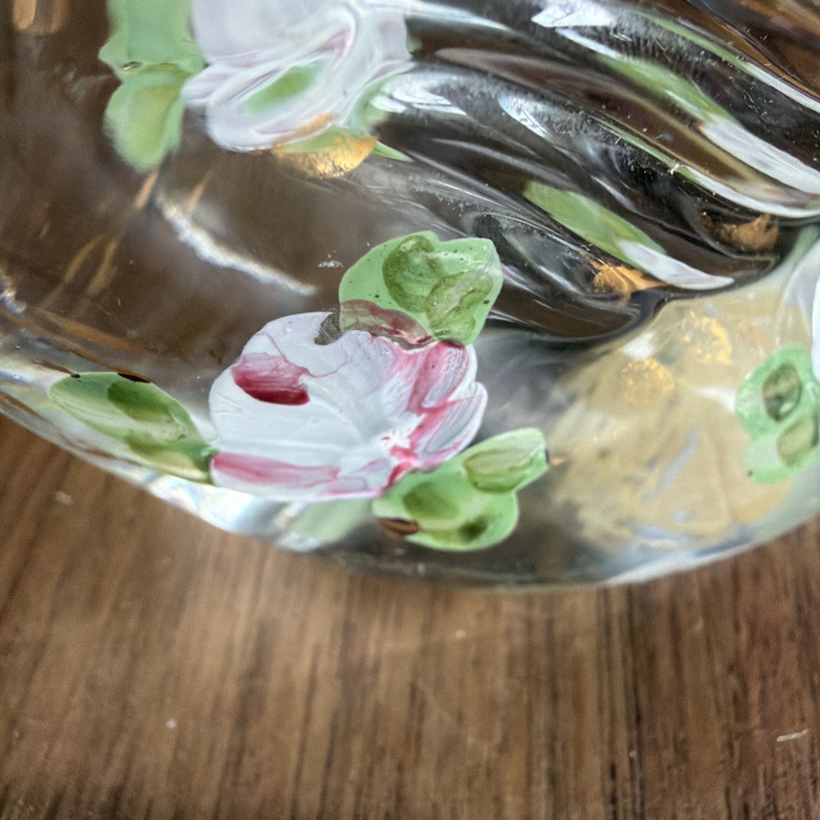 Heisey Glass Goose Wings Up Hand Painted by Abel’s-Wasserberg Co-Charleton Line
