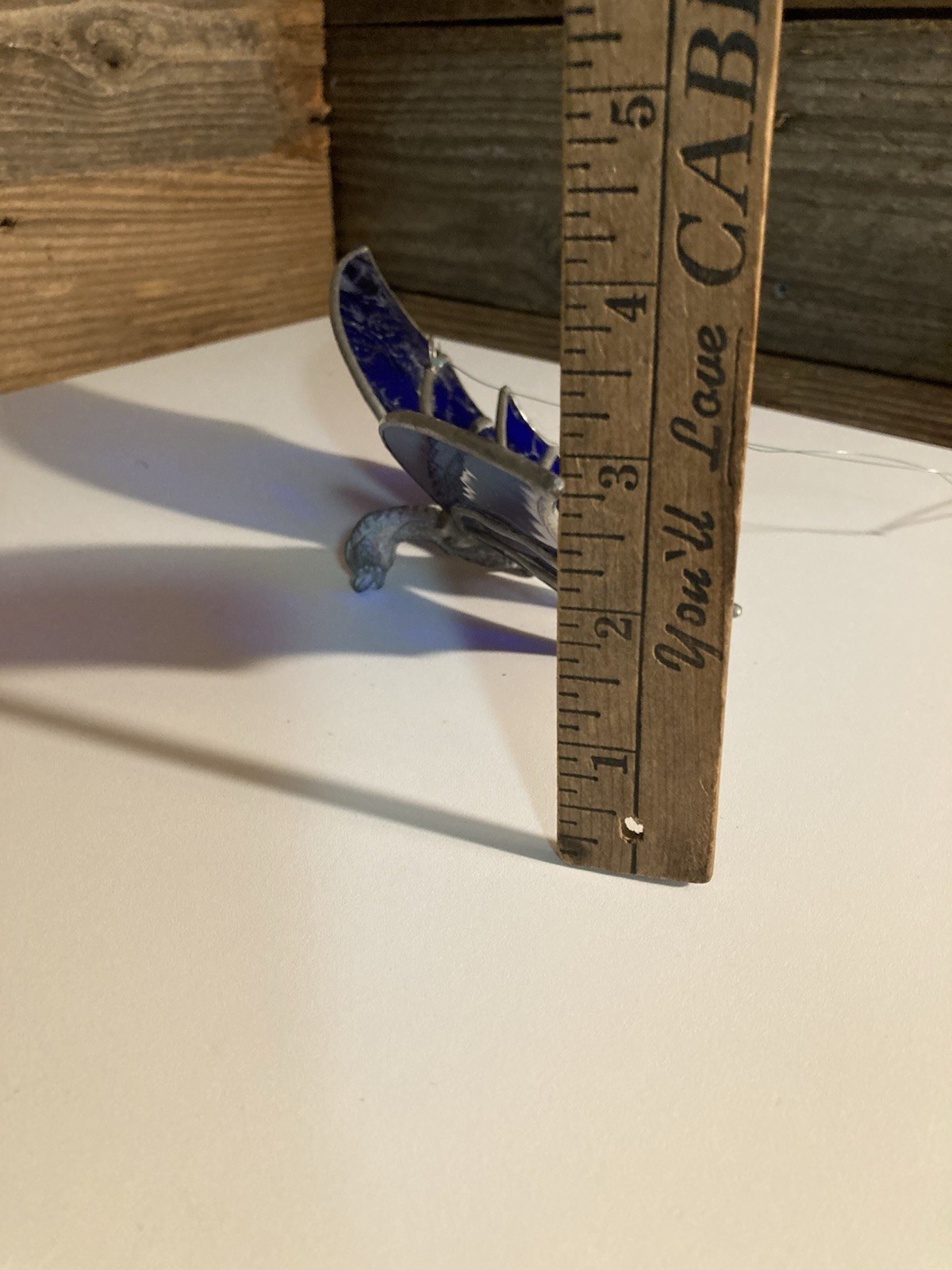 Stained Glass Metal Dragon Hanging Suncatcher Blue