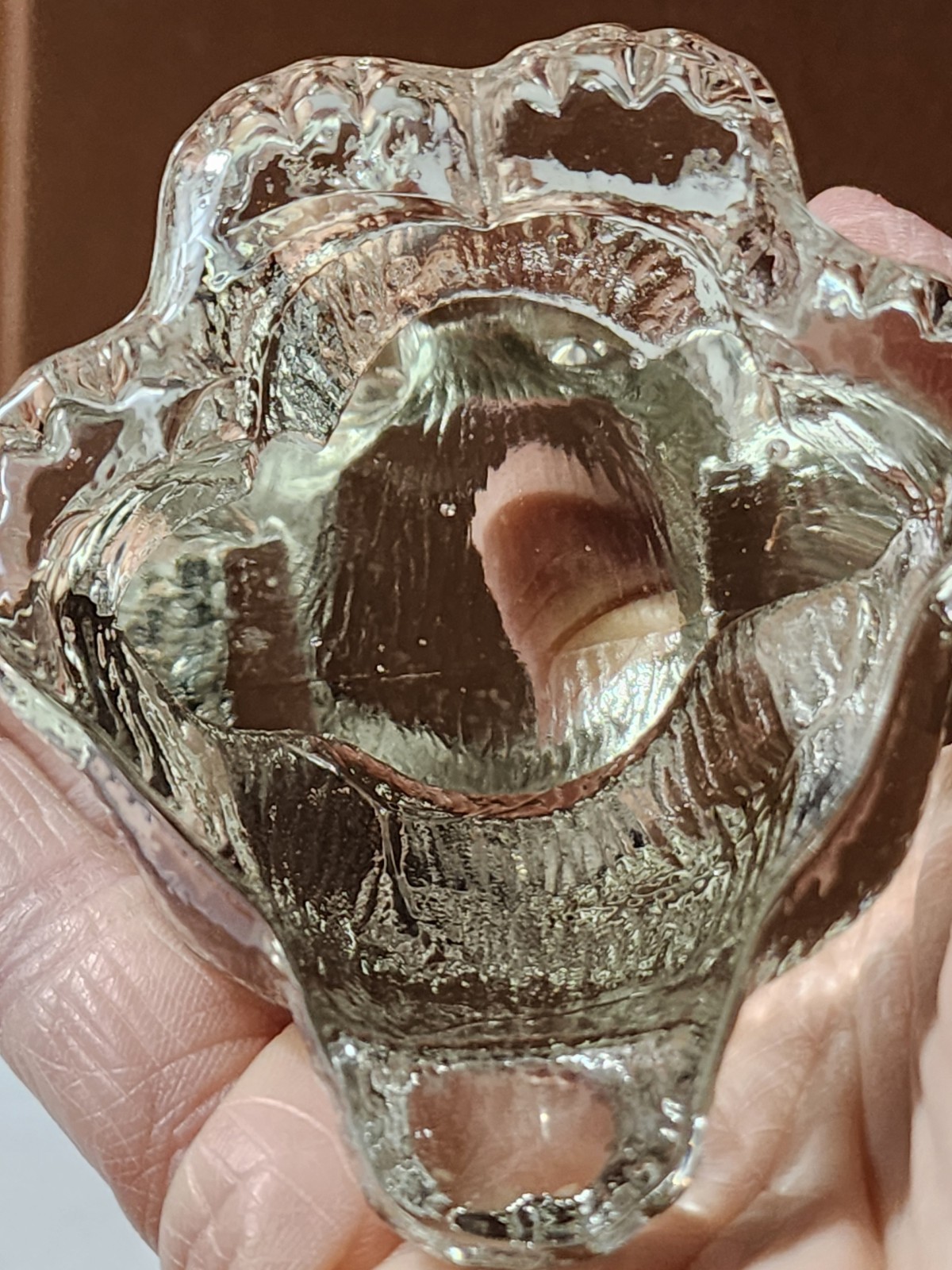 Vintage Glass Puppy Dog Paperweight Figurine Textured 3.25” tall x 3” x 2.75”