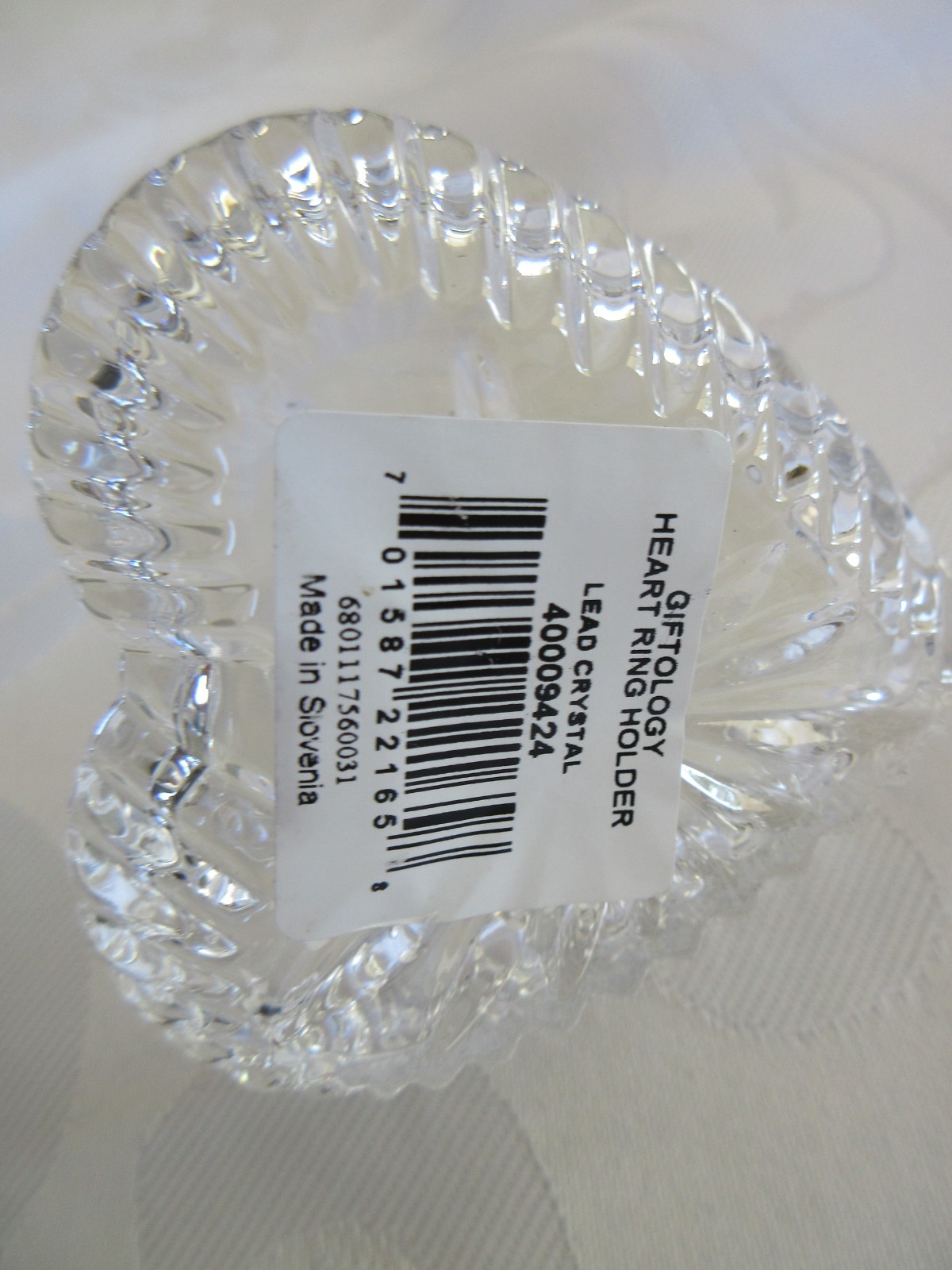 Waterford Crystal Heart Shaped Ring Holder Dish Fine Clear Glass