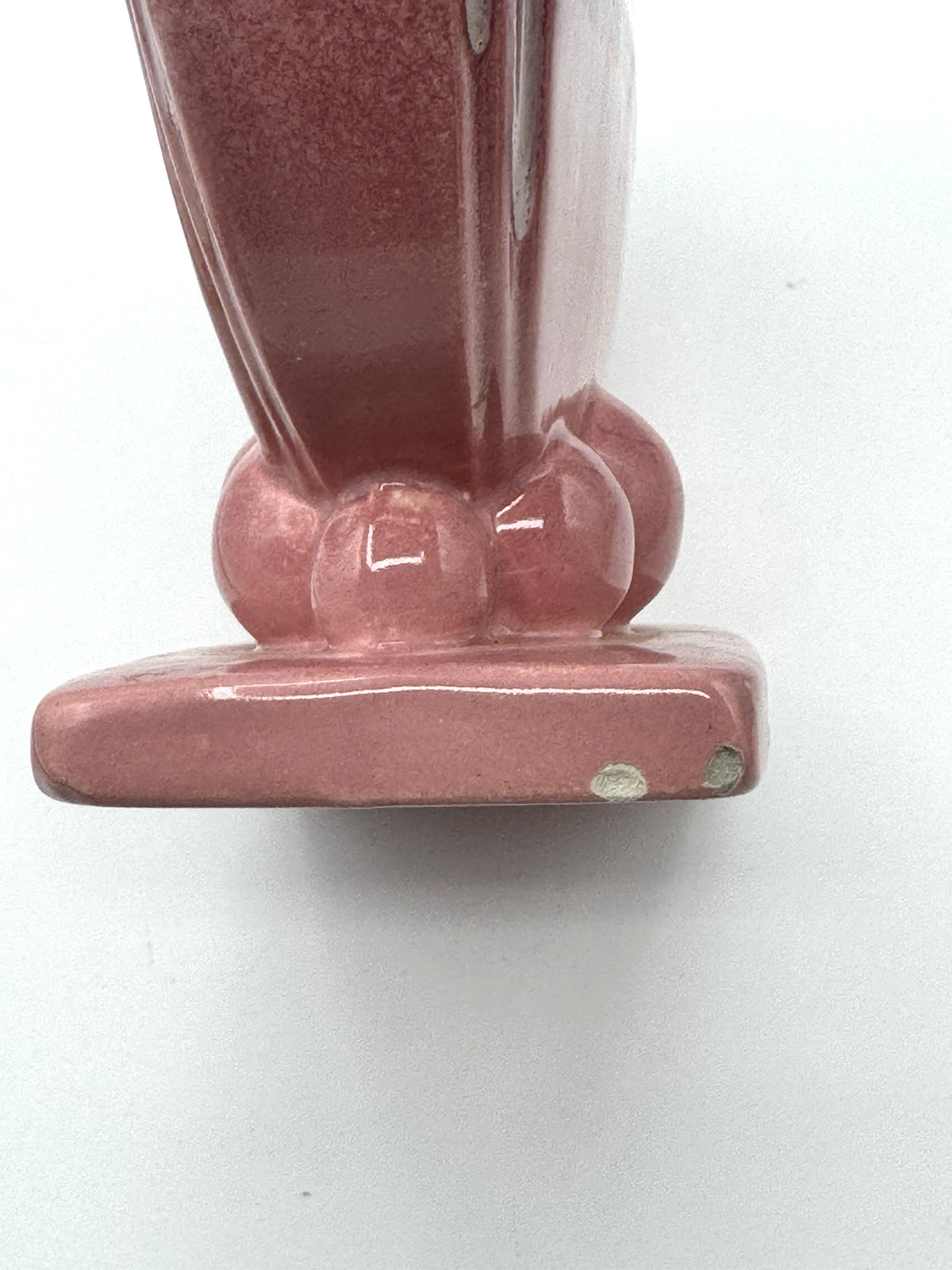 Art Deco Haeger Circle Balls Fan Vase Pink Rose 7″ Tall Vintage Beautiful