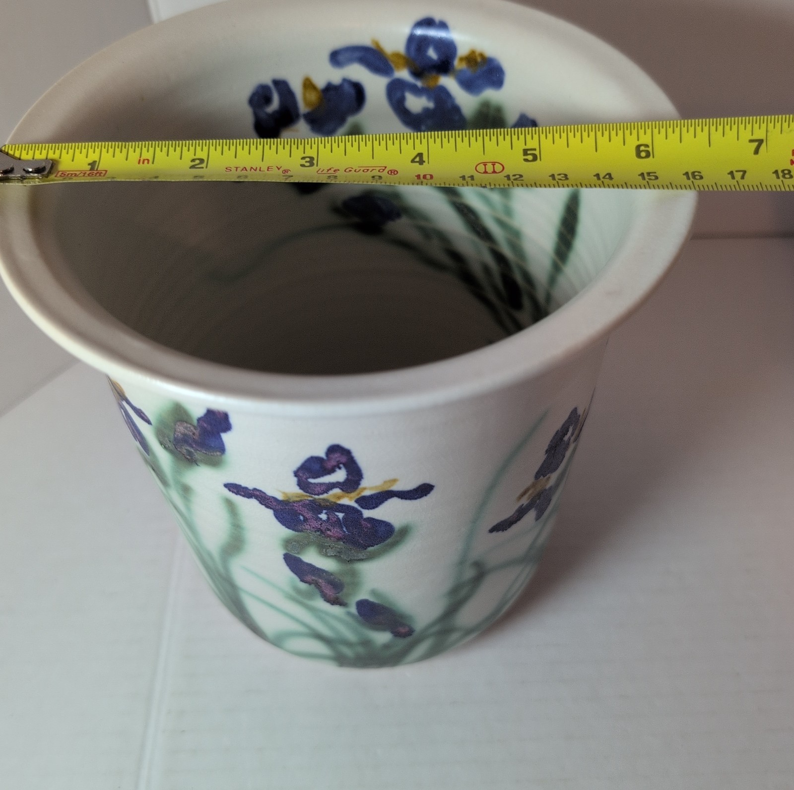 RARE Clouds Folsom Pottery Of Cali Iris Vase Pot Signed 1993 Handmade EXCELLENT