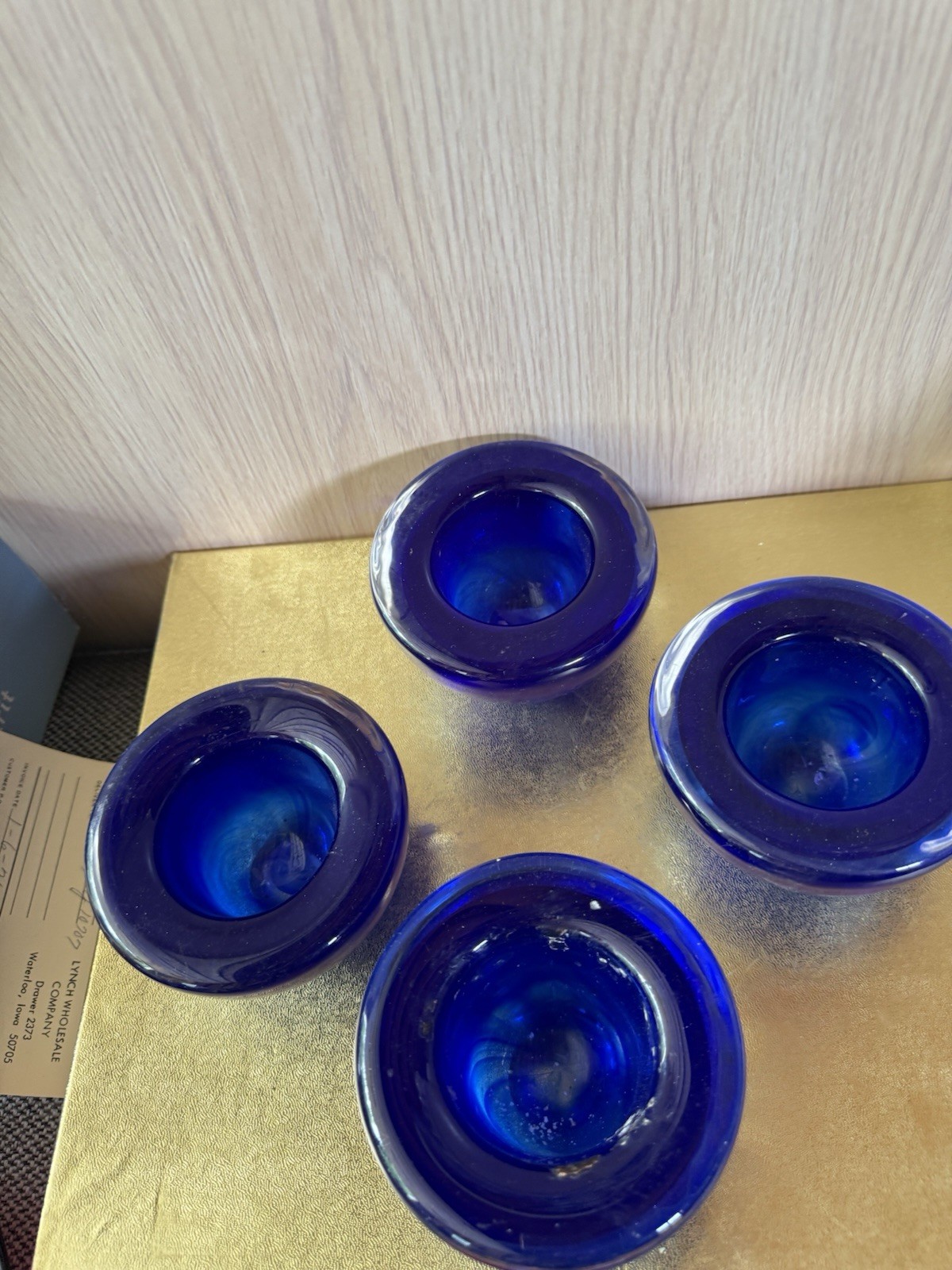 Mikasa Mallory Cobalt Candle Holder Votive. Made In CZECH REPUBLIC. Lot Of 4