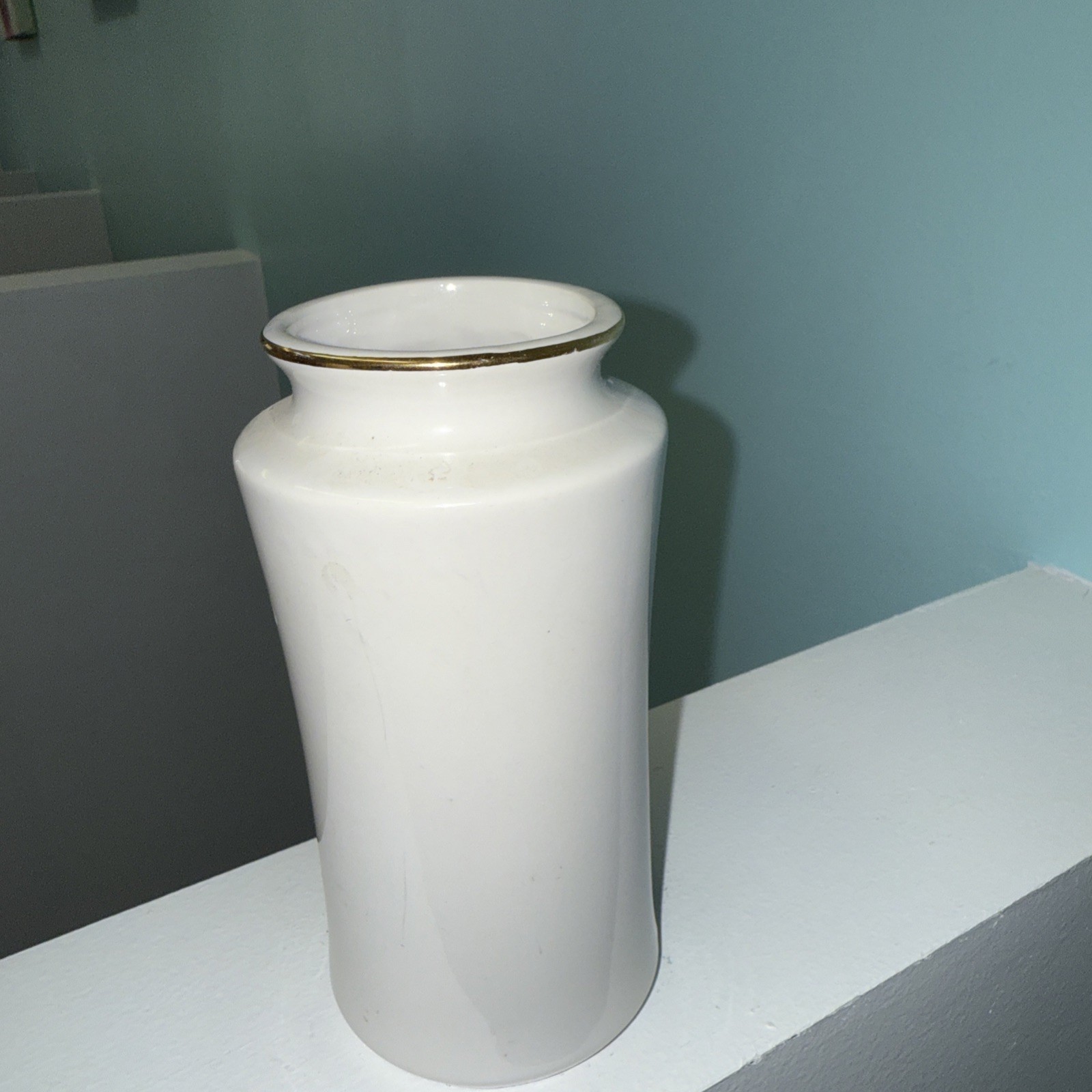 2 Vintage 80s Art Deco Revival White Ceramic Vase Pink Black Asian Butterfly