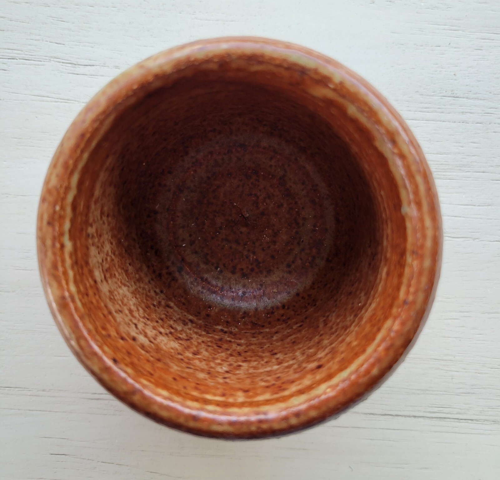 Studio Pottery Hand Thrown Brown Planter Vase 3.25″ Vintage Signed MR