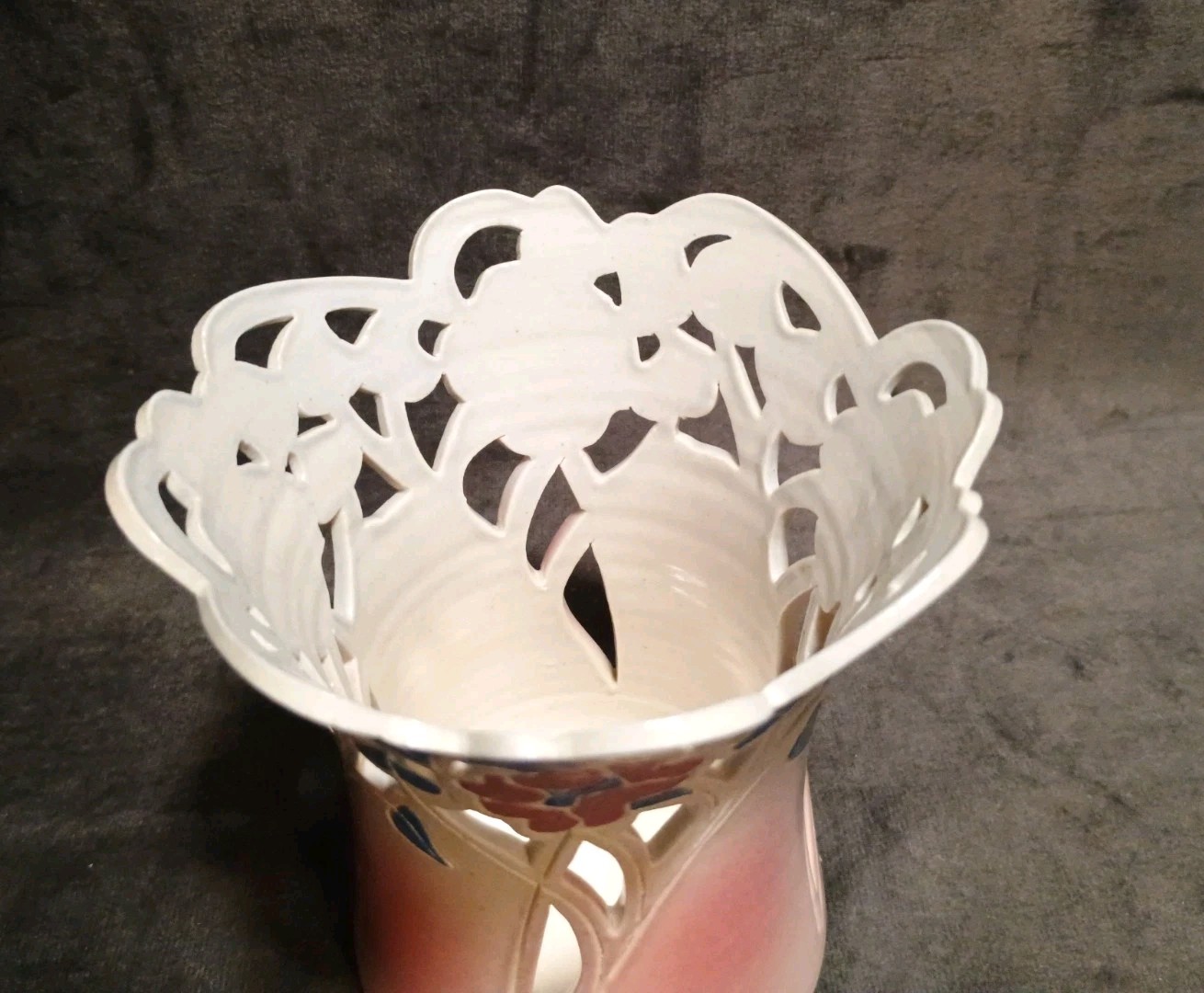 Julia Munn Carved Pottery Vase Art Nouveau Handmade Signed Art Pottery 1987