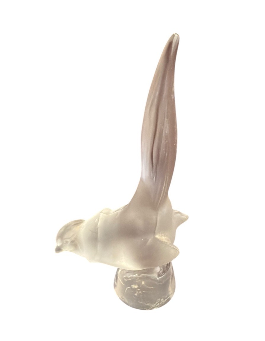 Vintage Letter Seal Pheasant France Signed Lalique Crystal Faisan Cachet