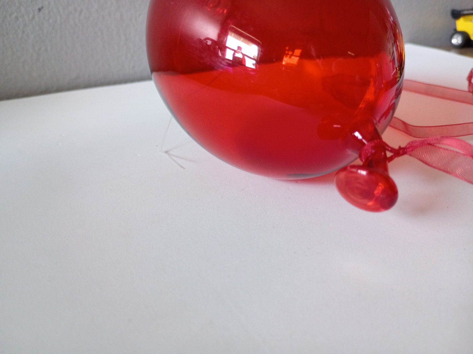 Blown Glass 3D Balloon Shaped Hanging Art Sculpture Suncatcher 5″ Red Ornament