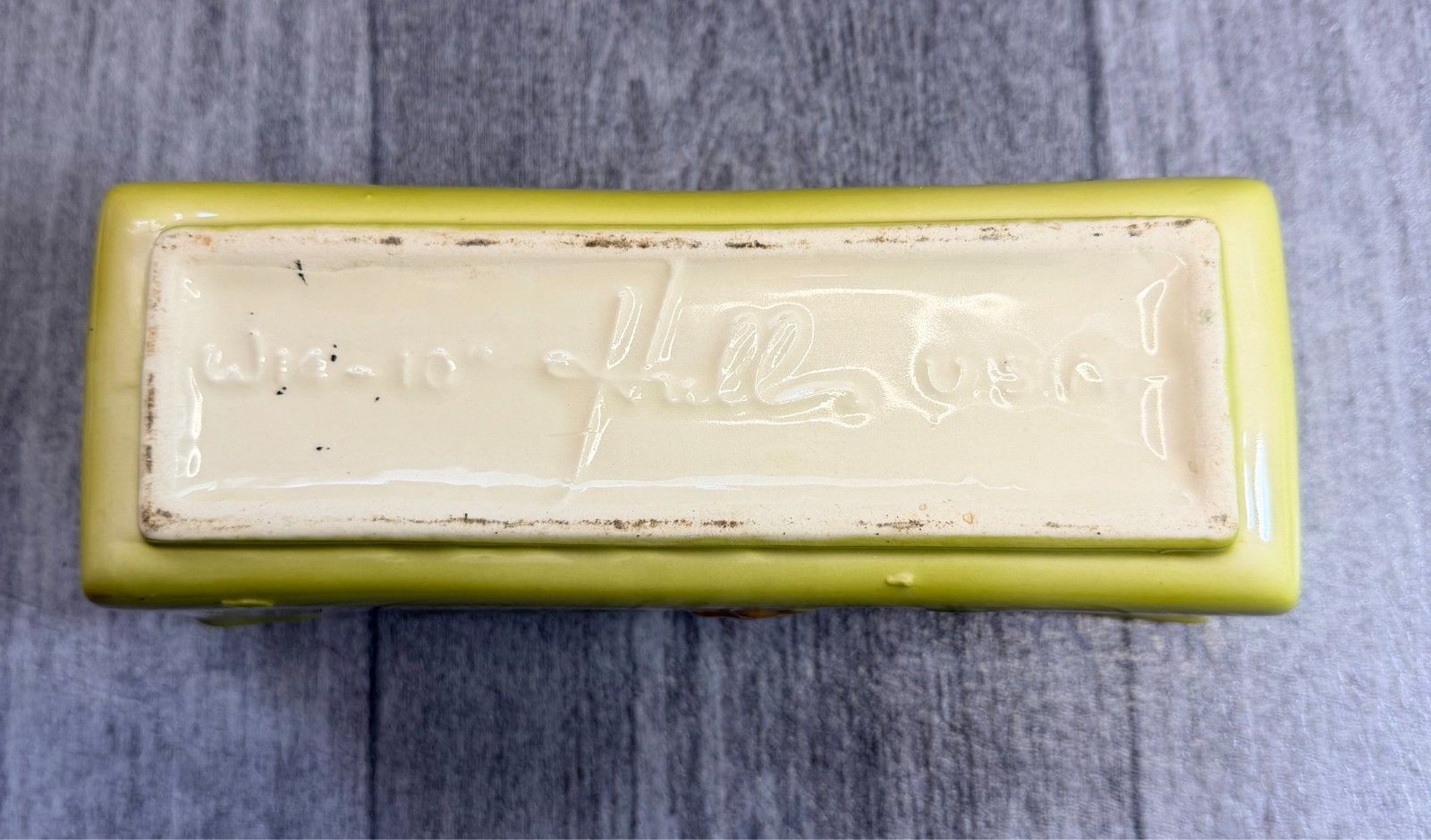 1950s Hull Pottery ~ Woodland Chartreuse Pink Glossy 9″ Window Box Planter