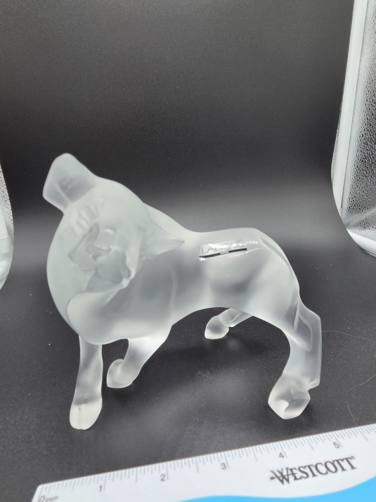 Lalique Frosted Bull Wall Street Stock market stamped
