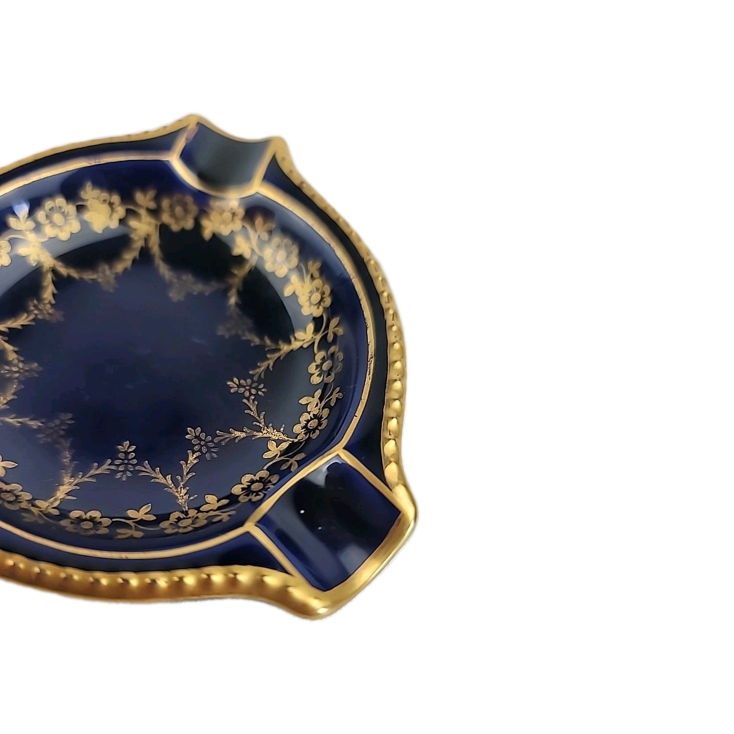 Echt Schumann Cobalt Blue Ashtray & Gold Trim 3.25″