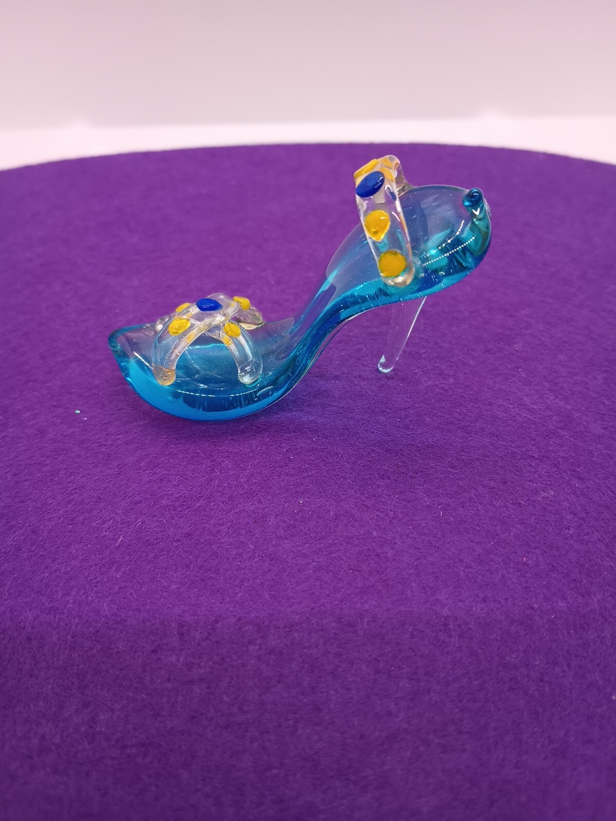 Handmade Glass Mini Shoe 2 1/2 In.