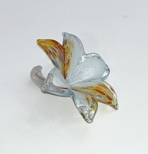Marino Style Art Glass Flowers Two 6 Style Approx 5” wide 2-3/4” Excellent Cond