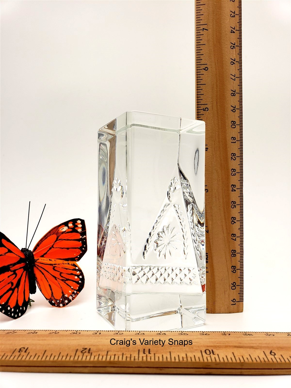 Waterford Crystal New York Times Square 2001 New Years Obelisk Paperweight