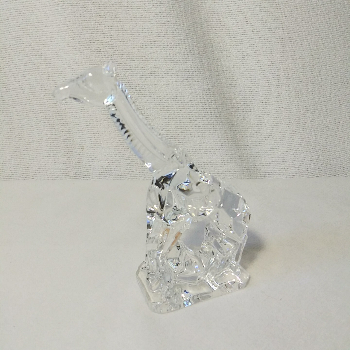 Italian Crystal Giraffe Chiseled Figurine 24% Lead Glass Made In Italy