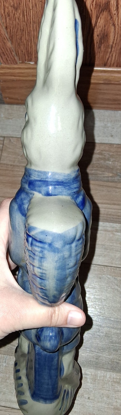 Beaumont Brothers Pottery Glazed Standing Rabbit Easter Basket Bunny 14″ Tall