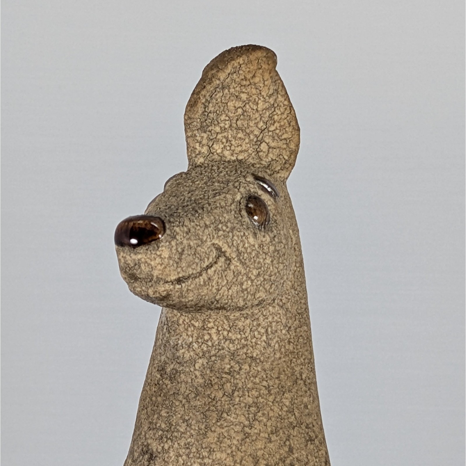 70s Royal Haeger Pottery Bennington Brown Foam Kangaroo Planter Pouch Lava Glaze
