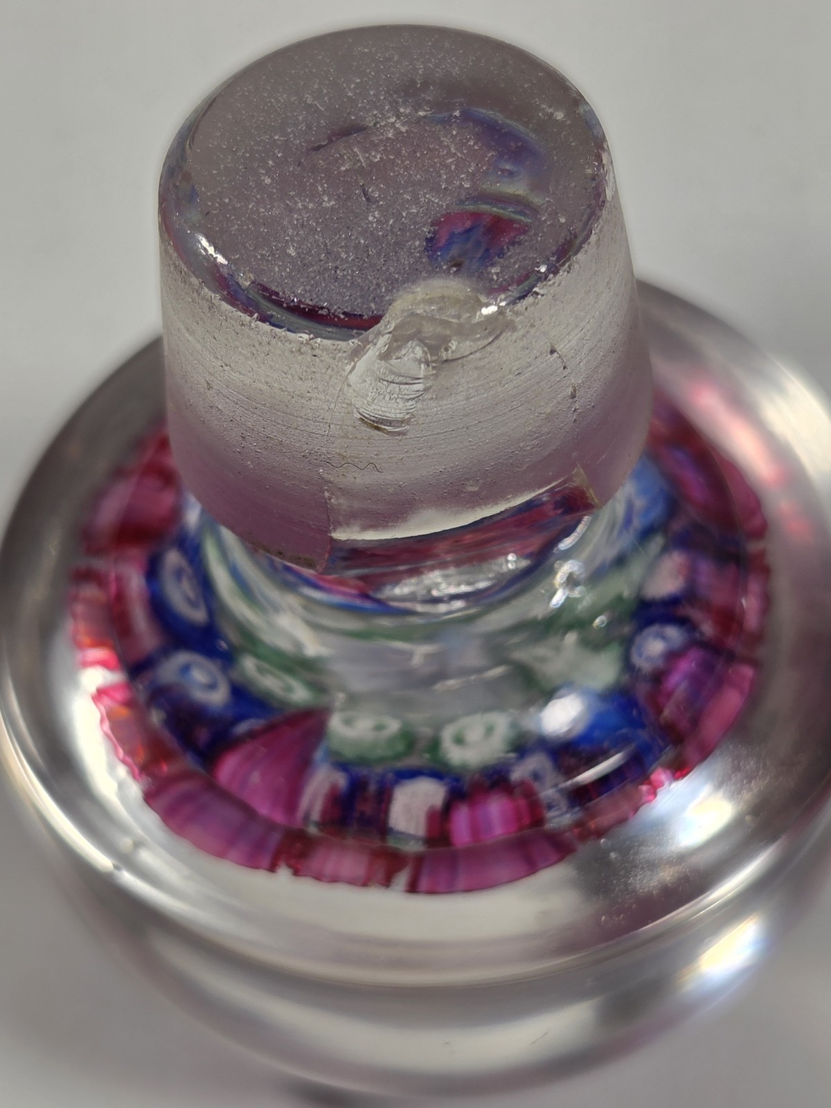 Old English? Millefiori Glass Inkwell Bottle Stopper (Stopper Only!)