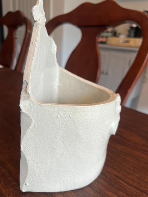 VINTAGE Jon Carlos Lopez Victorian House Planter Vase Pottery slab ceramic