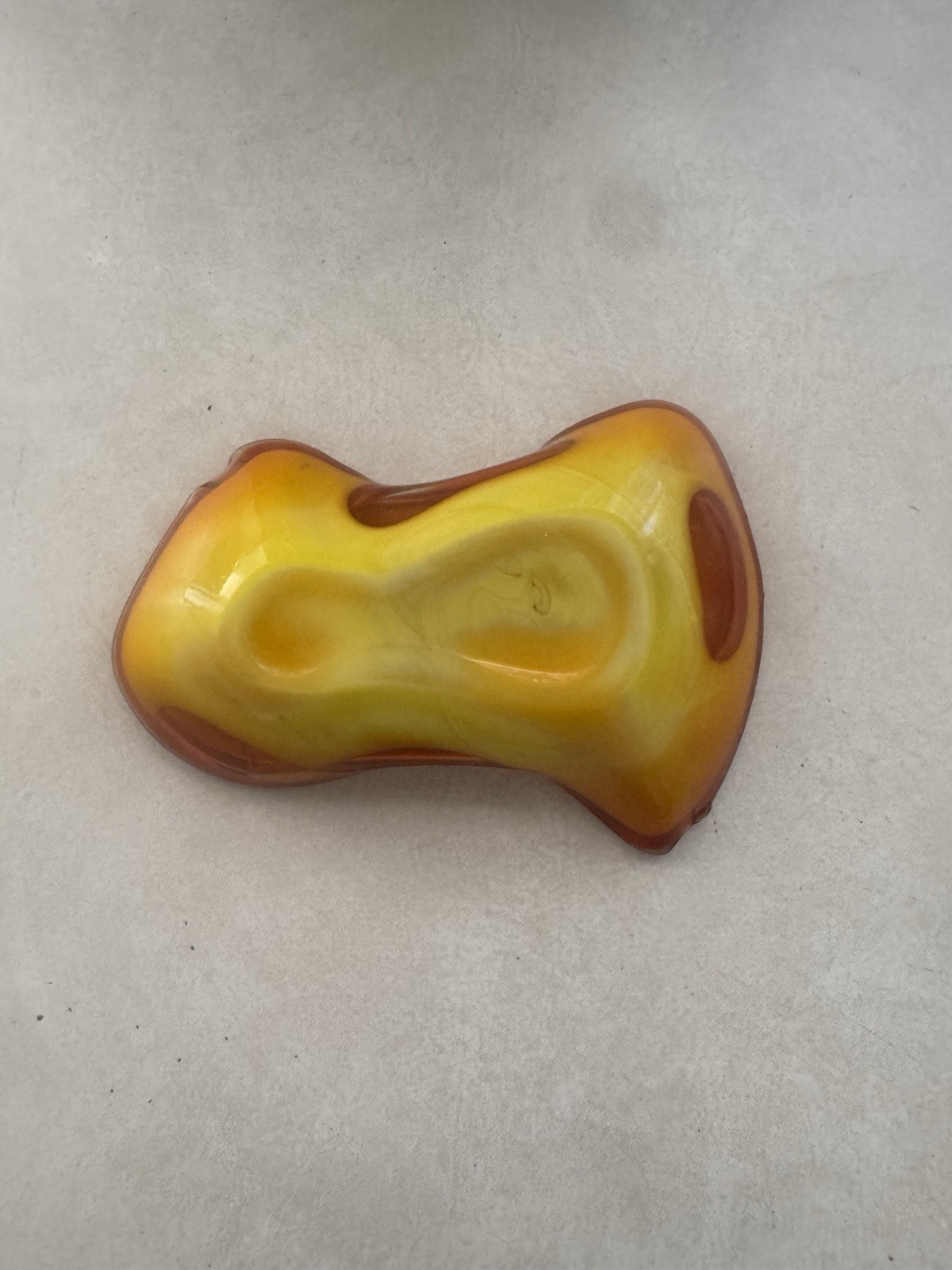 Vintage Sasaki Japanise Orange And Yellow Glass Ashtray Trinket Dish