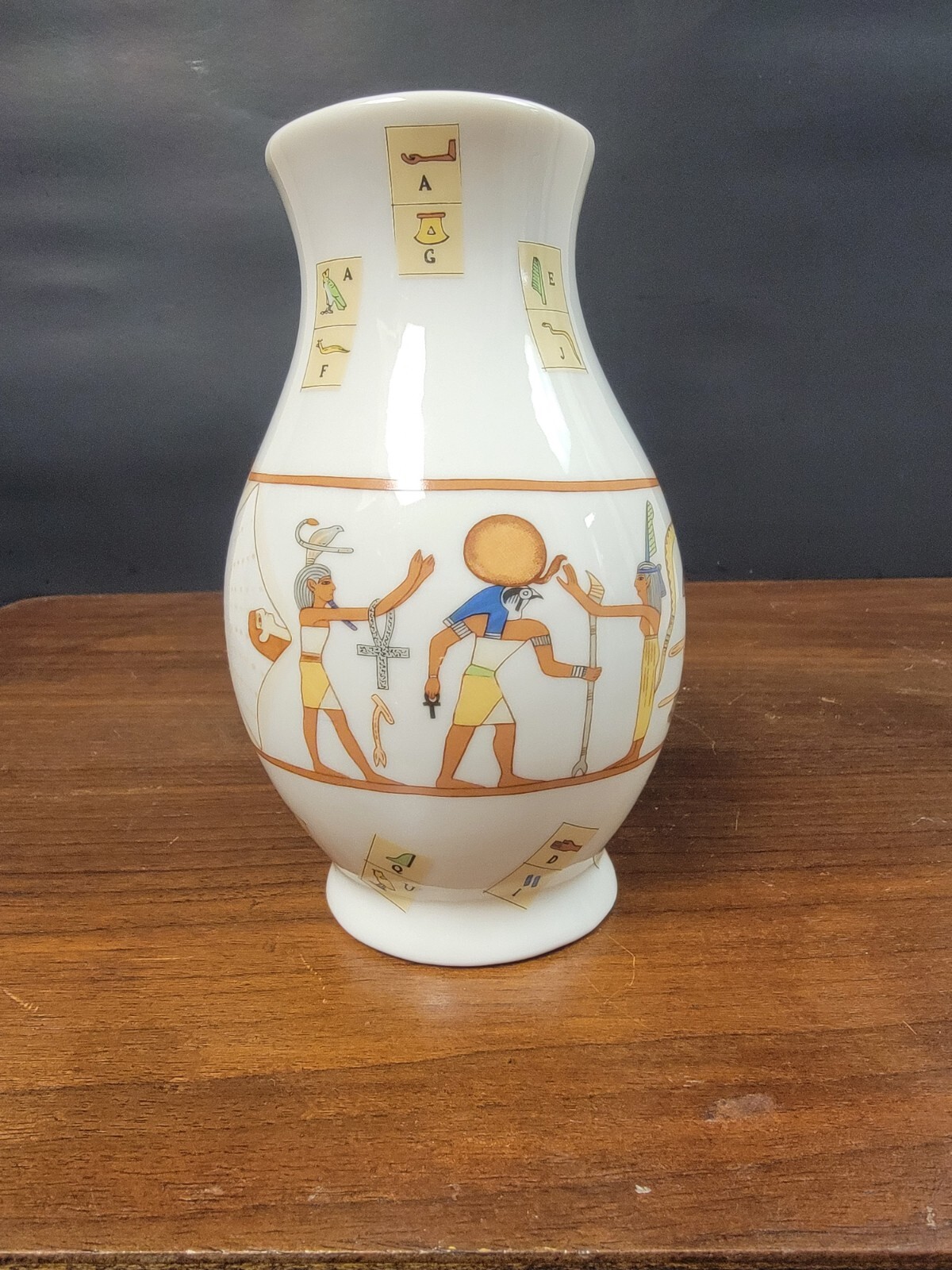 Vintagr Egyptian Fine Royal Porcelain T. Limoges Vase signed Fathi Mahmoud