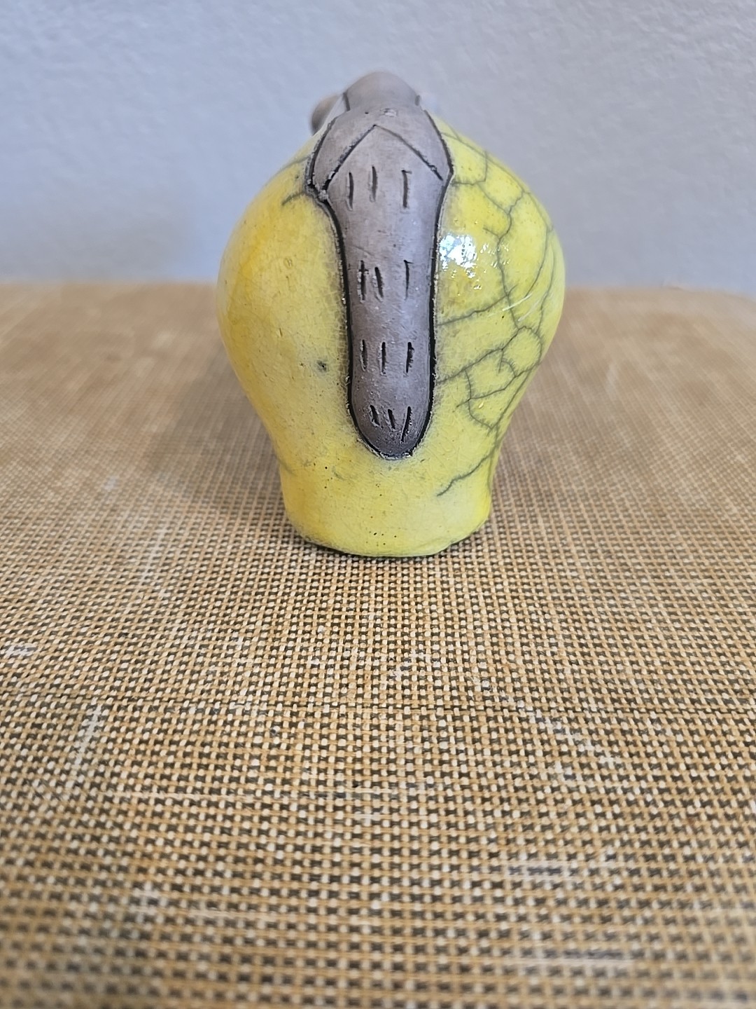 South Africa Colorful Block Rhinoceros Raku Studio Pottery Figurine