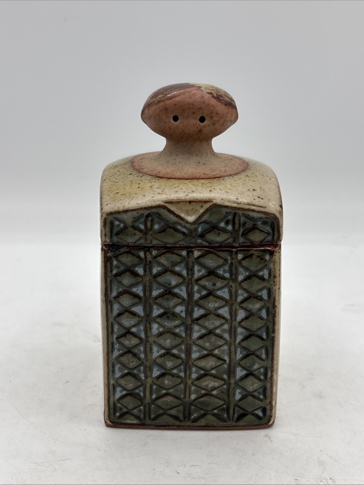 Vintage Ceramic Pottery Sculpture Lidded Jar MCM 1950s