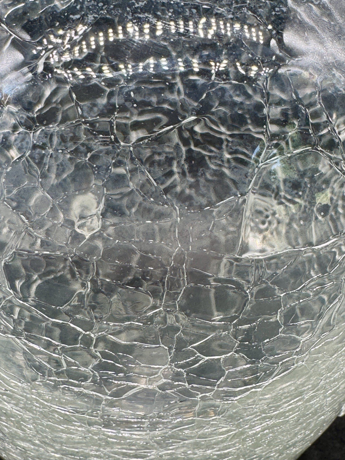 Vintage Crackle Glass Jug With Applied Rosettes No Signature