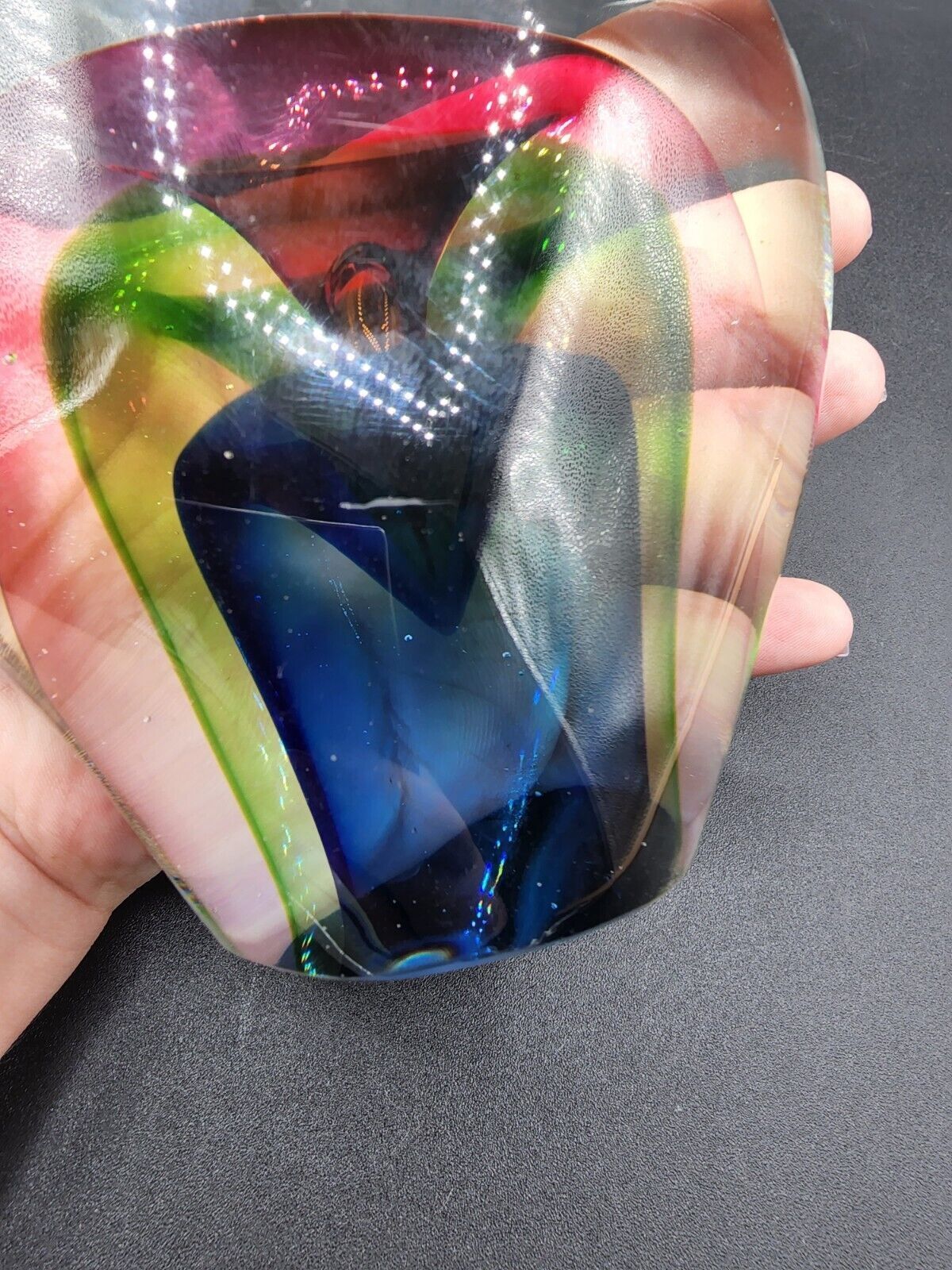 Murano Sommerso heart 4 Lb paperweight