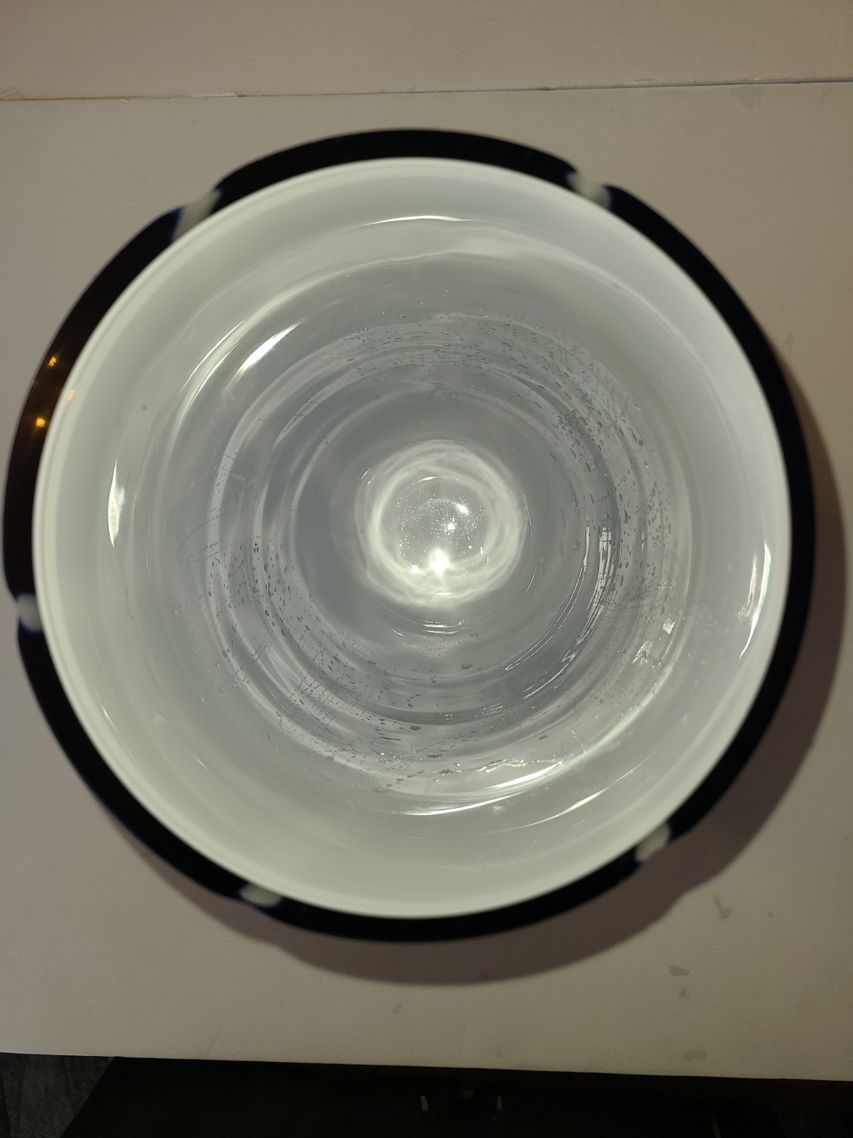 12in 5lb Vase Hand Blown Made In Poland Blue Glass. Satin Finish. By Josefina