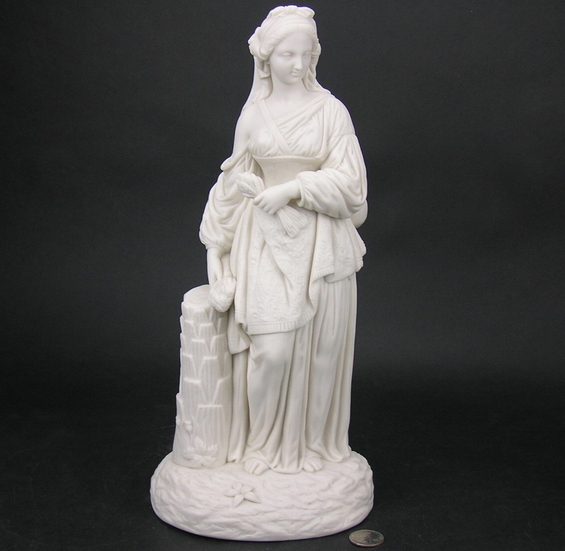 Antique 14″ White Porcelain Parian Figurine Sculpture RUTH of the Bible
