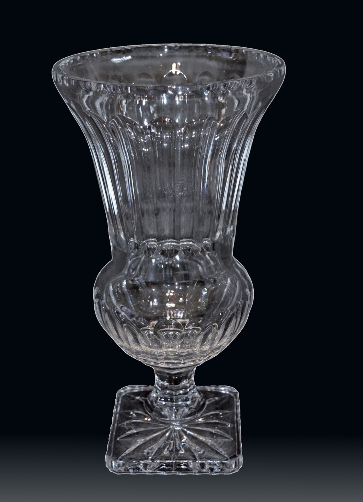 Vintage Shannon Crystal by Godinger 14.5″ Giant Pedestal Urn Centerpiece Vase