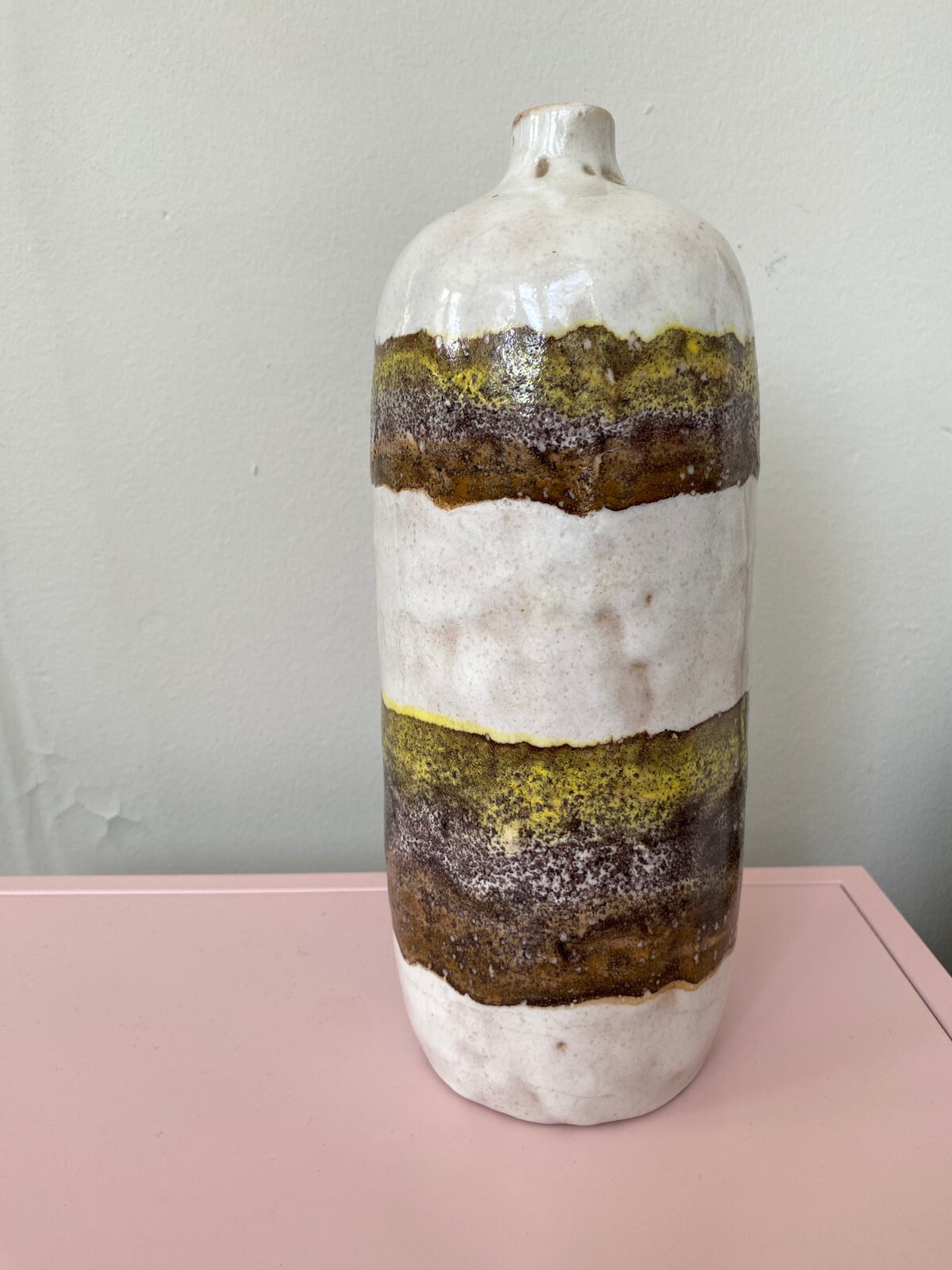 1960s Raymor Lava Vase Italy MCM Mid Century Modern 1051 Bottleneck 10.5″